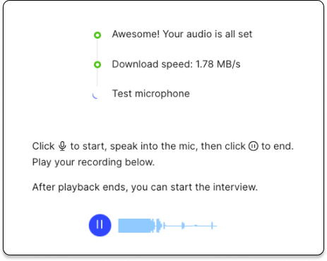 candidate test mic ui